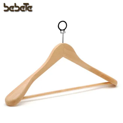 Anti-Theft Wooden Hangers with Metal Circle