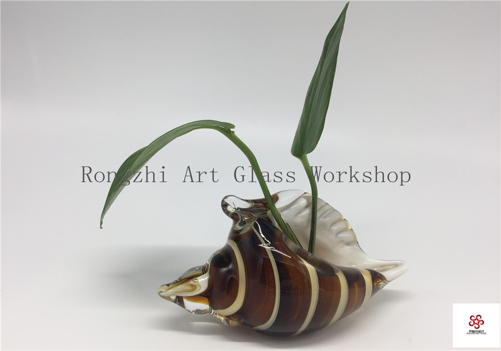 Glass seashell vase