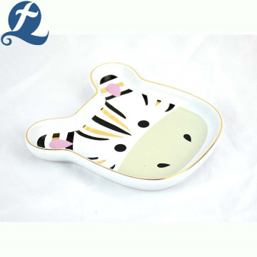 Fashion Printed Cute Donkey Face Ceramic Dog Bowl