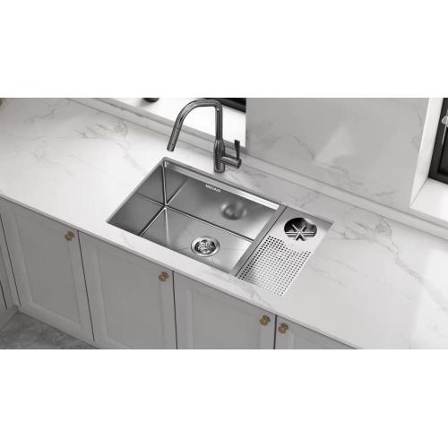 Modern Singl Bowl Kitchen Sinks with Glass Rinser