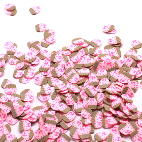 5 * 7mm Roze Cartoon Cup Cake Clay Slice Gesimuleerde Voedsel Hagelslag DIY Accessoires