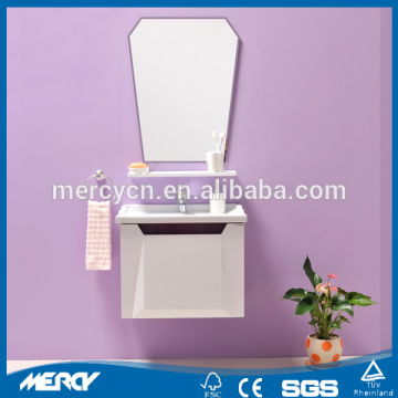Elegant White MDF Bathroom Furniture With Ceramic Basin