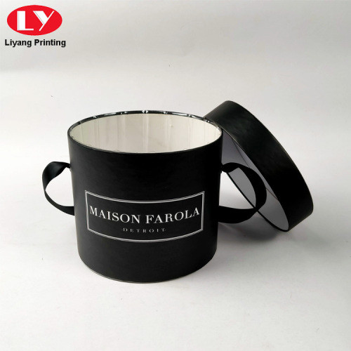 Black Cylinder Paper Round Box Package Custom Logo