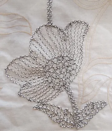 Lotus embroidery cotton fabric cording embroidery