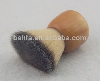Cute handmake wooden handle Makeup tool flat top KABUKI brush