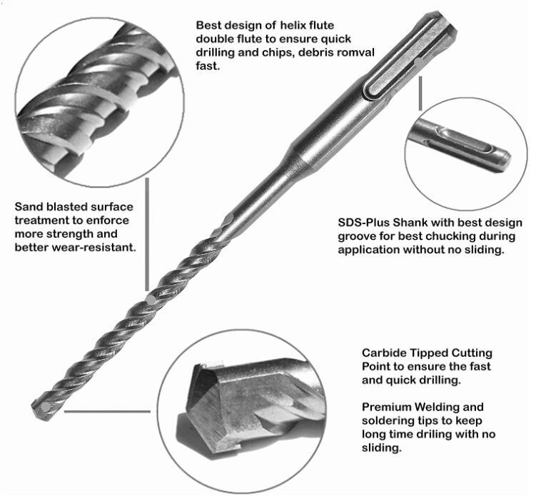 5pcs SDS-Plus Hammer Drill Bit Set