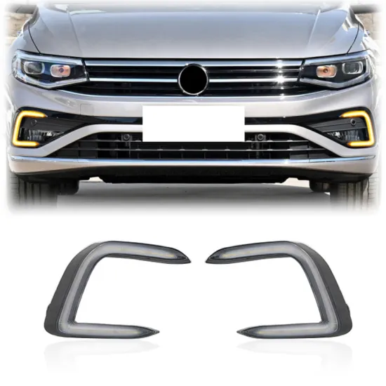 Gobison Daytime Running Lights Fog Lamp Cover with Yellow Turn Signal for VW BORA 2023