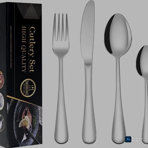 Modern Stainless Steel Spoon and Fork Set for Eco-Friendly Living