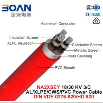 Na2xsey, Power Cable, 18/30 Kv, 3/C, Al/XLPE/Cws/PVC (DIN VDE 0276-620)