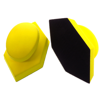 90x150MM Yellow Hook and Loop PU Foam Hand Sanding Block