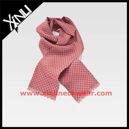 Silk Wove Long White Tie Dye Scarf