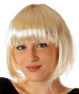 Straight Short Light Blonde Bob Wig with Bangs - Synthetic Daily Party Wig for Women