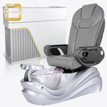 LED Lit White Pedicure Reception Desk for Beauty Salons