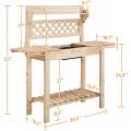 Garden Potting Bench Table Wooden Workstation