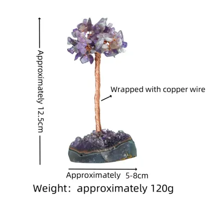 Raw Amethyst Raw Stone Copper Tree Amethyst Cluster Base Ornament