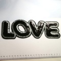 Love letter patches black Sequin Embroidery