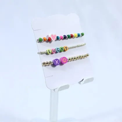 Lucky girl bracelet with 12MM soft clay lettering