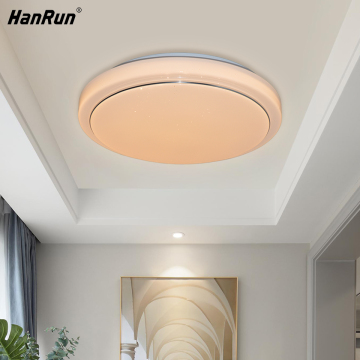 Modern LED Ceiling Lights: Dimmable Acrylic Round Flush Mount Remote Control Bedroom Lamp for Home Living Room