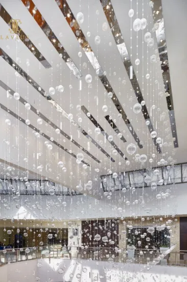 Spherical shaped bubble glass ball chandelier modern