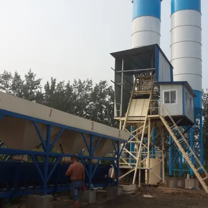 construction equipment cement concrete mixing station HZS50