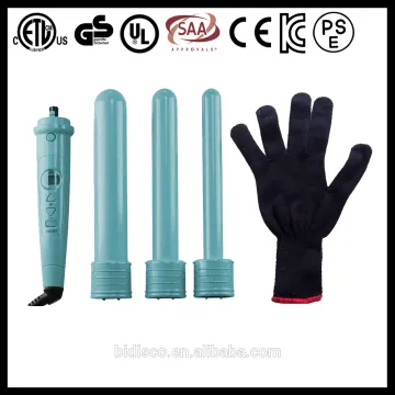 US.EU,BS.AU,JAPAN,kOREAN plug electric 3P 4P 5P Curler Iron Wand with glove for one set