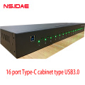 Type-C cabinet type hub 16 port with lights