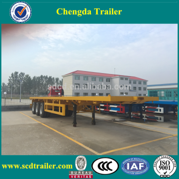 3 axle flat deck trailer with front guard, 40ft flatbed trailer for sale to Africa