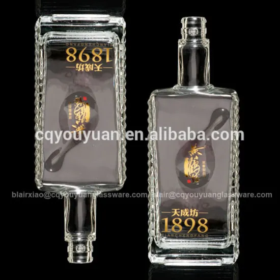 Rectangular Shape 500ML Super Quality Flint Glass Bottle 500 ML Glass Liquor Bottles