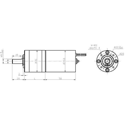 DM-36RPBL 3650 low rpm small electric brushless motor with gear reduction