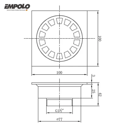 Brass Floor Drain Chrome Shower Floor Drain