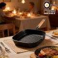 Квадратная сковорода для гриля с антипригарным покрытием черного цвета