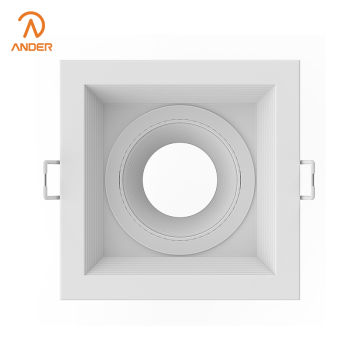 Modern Square Aluminum Downlight Frame White Finish