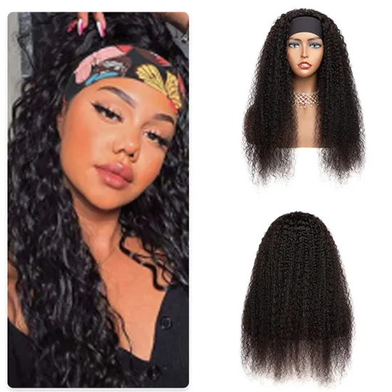 2021 Hot selling headband wig human hair headband wig virgin hair for black women
