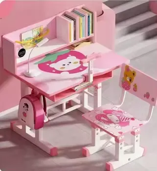 Height Adjustable Children Study Table Desk and Chair