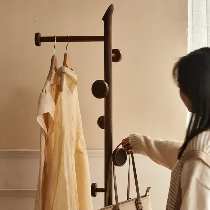 Dreamhause Solid Wood Bedroom Clothes Hat Rack