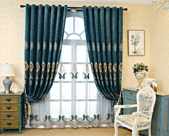High-Quality Customizable Blackout Jacquard Luxury Curtains for Living Room
