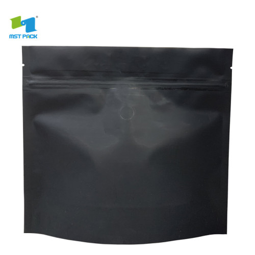 Bolsa de café de alumínio preto com selo térmico de serviço perfeito 250g