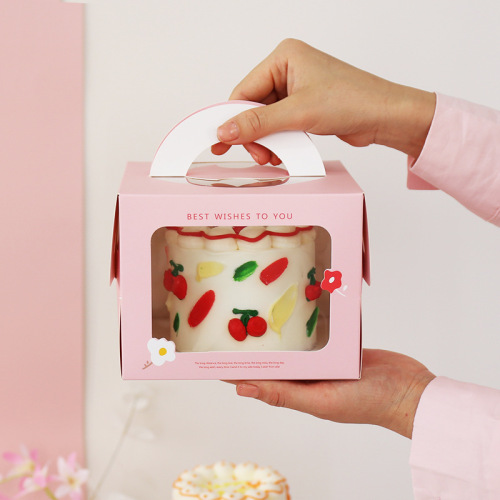 Cheap Custom Cupcake Handle Cake Boxes with Window