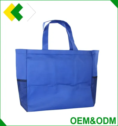 Wholesale mesh cloth stitching non-woven bags with little pocket