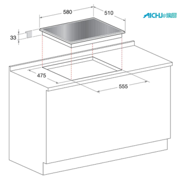 Indesit 가스 호브 블랙 스토브