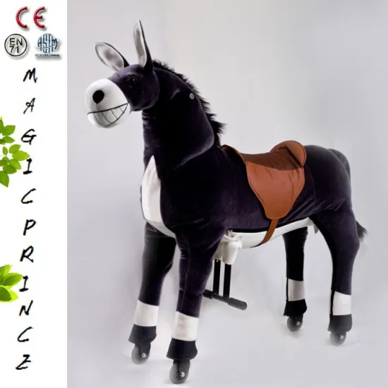 (EN71&ASTM&CE)~(Pass!!)~Dalian pony ride on horse toy pony for sale, plush ride on horse toy on wheels for kids