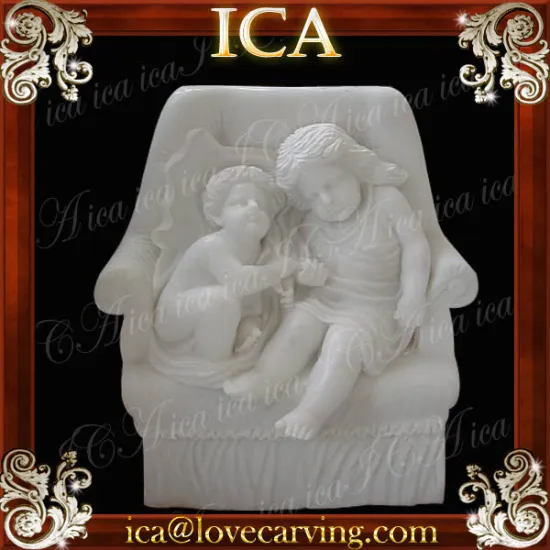 White marble hand carved stone couple sculpture statue