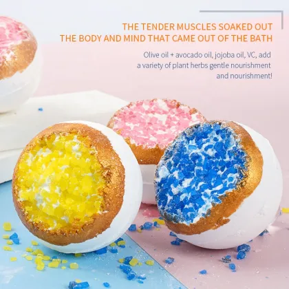 Wholesale Custom Crystal Geode Bath Bombs | Vegan Organic Colorful Bath Fizzies