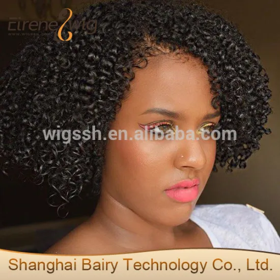Eirene pinterest popular 100% human hair short afro kinky twist full lace wigs