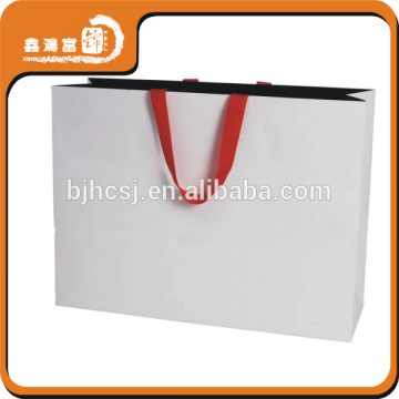 custom strong recycled white paper bag