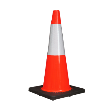 70CM Orange Reflective PVC Traffic Safety Cone with Black Base - Top Sale