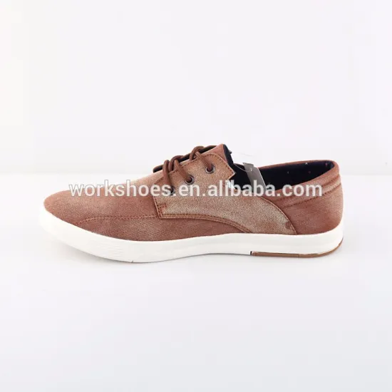 Brown Lace Up Flat Comfortable Rubber Sole Casual Men Shoes