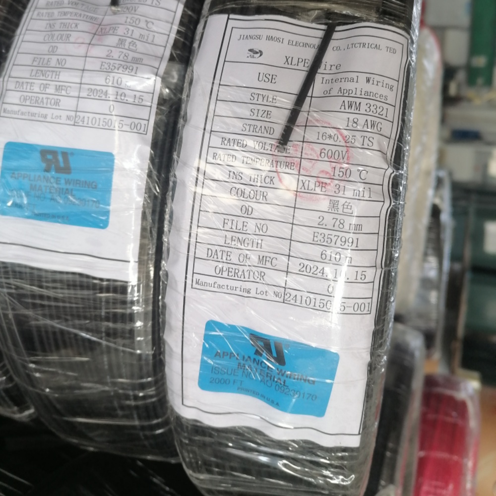 XLPE WIRE UL3321 18# BLACK