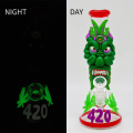 26cm,Polymer Clay Bong with 420 Green devil