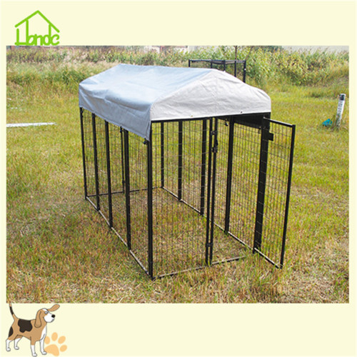 Heavy duty large black metal dog cage